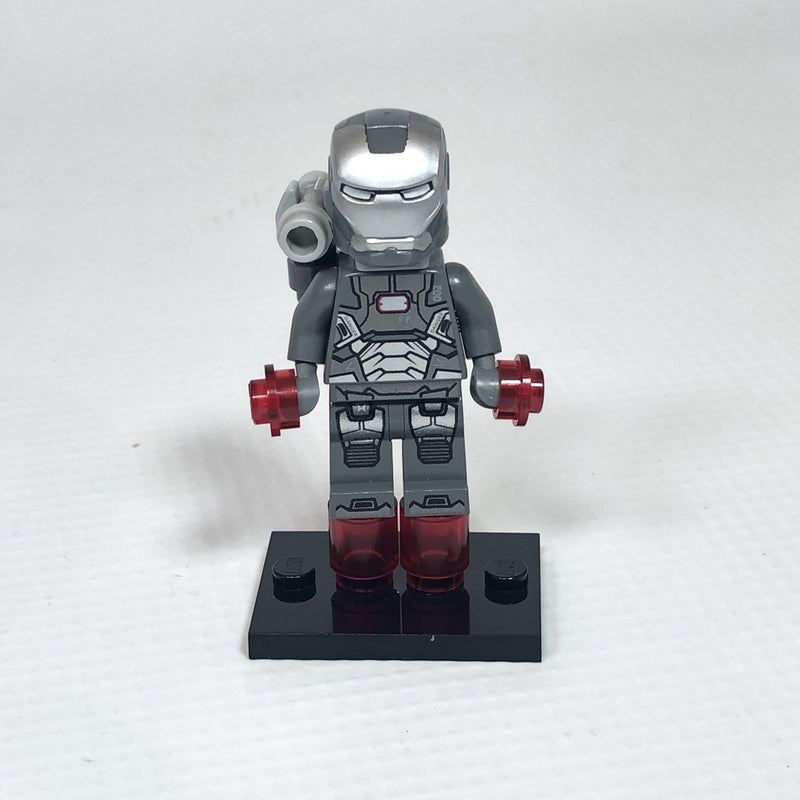 SH066 War Machine - Dark Bluish Gray and Silver Armor with Backpack