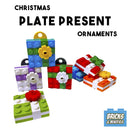 Christmas Plate Present Ornament - Orange-White