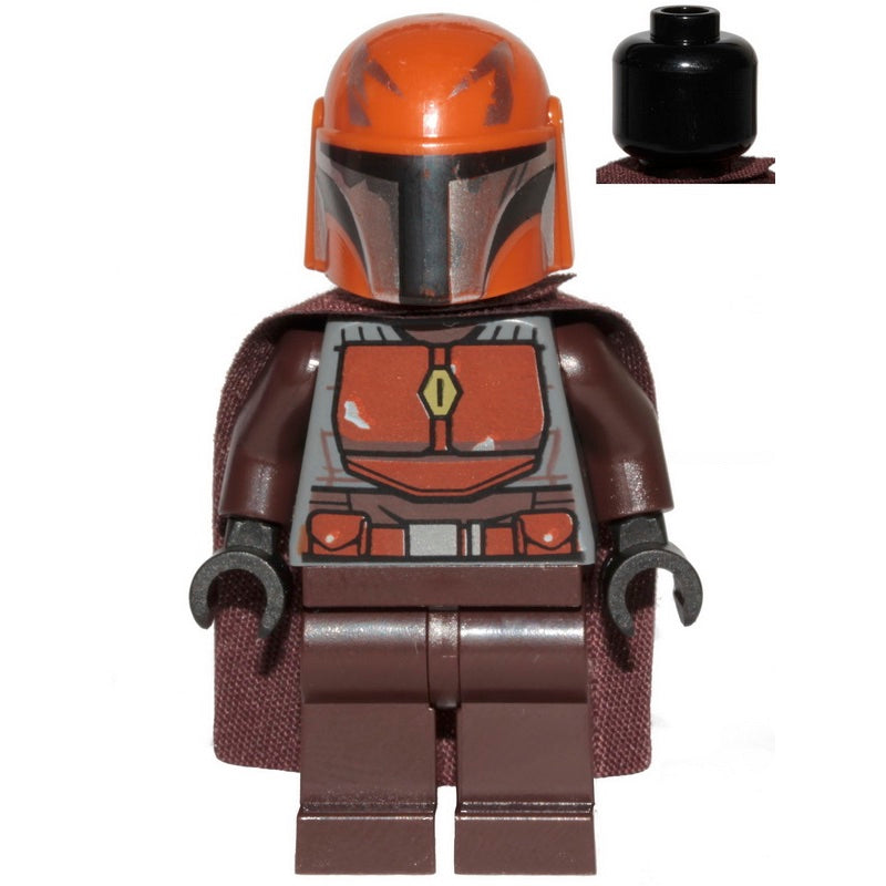 SW1079 Mandalorian Tribe Warrior - Male, Dark Brown Cape, Dark Orange Helmet