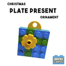 Christmas Plate Present Ornament - Dark Azure-Green