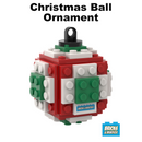 Christmas Ball Ornament - Green, White & Red