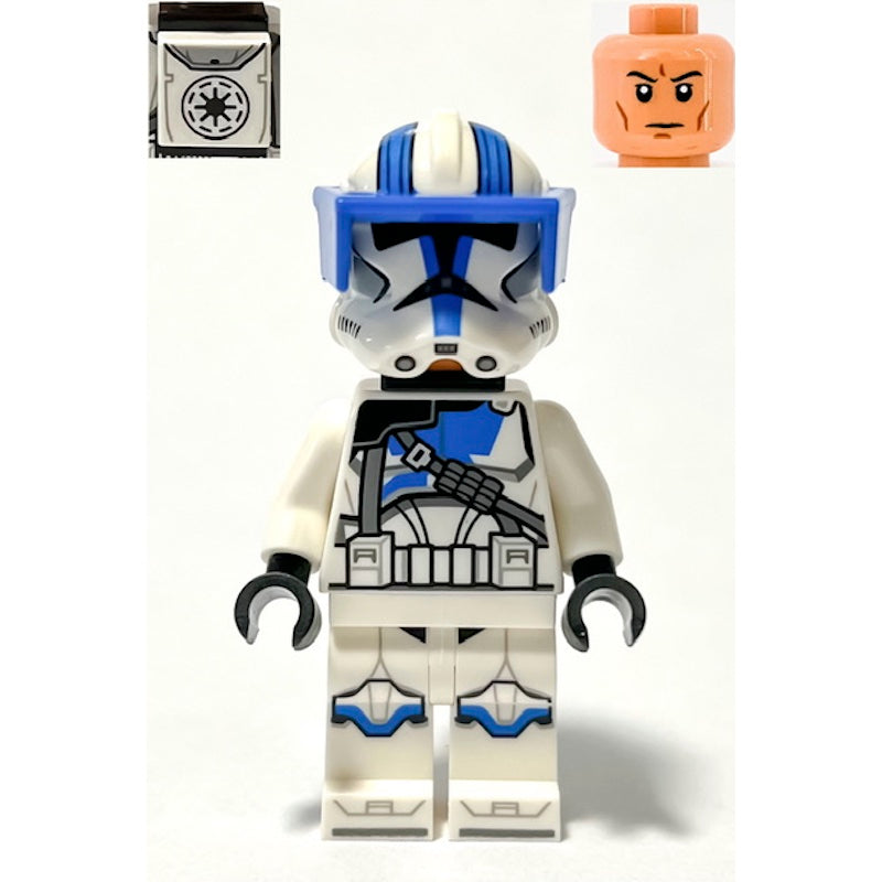 SW1247 Clone Heavy Trooper, 501st Legion (Phase 2) - White Arms, Blue Visor, Backpack, Nougat Head, Helmet with Holes
