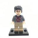 HP041 Harry Potter, Dark Bluish Gray Open Shirt Torso, Dark Tan Legs