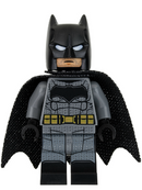 SH0437 - Batman - Dark Bluish Gray Suit, Gold Belt, Black Hands, Large Bat Logo, Printed Legs, StubbleMar