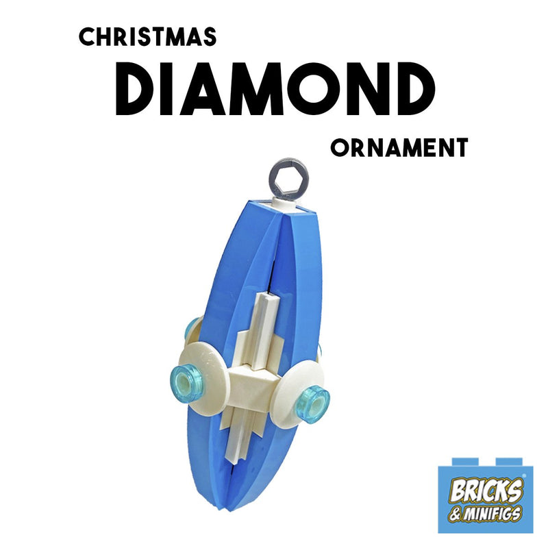 Christmas Diamond Ornament - Medium Blue