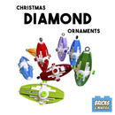 Christmas Diamond Ornament - Medium Blue