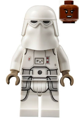 SW1179  Snowtrooper - Male, Printed Legs, Dark Tan Hands, Reddish Brown Head, Grimace