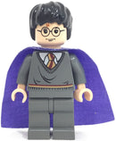 HP051 Harry Potter, Gryffindor Stripe Torso, Dark Bluish Gray Legs, Violet Cape