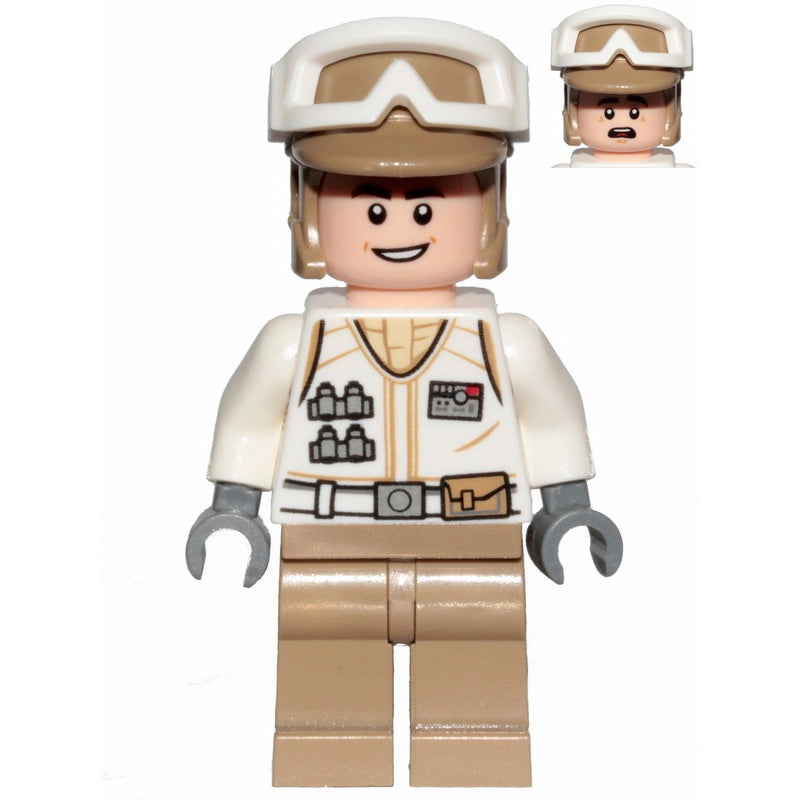 SW1016 Hoth Rebel Trooper White Uniform, Dar, Tan Legs (Open Mouth Smile)